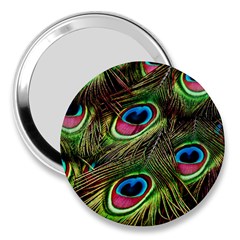 Peacock Feathers Color Plumage 3  Handbag Mirrors