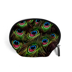 Peacock Feathers Color Plumage Accessory Pouch (small)