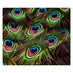 Peacock Feathers Color Plumage Double Sided Flano Blanket (small)  by Celenk