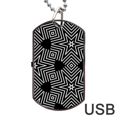 Formes Geometriques Etoiles/carres Dog Tag Usb Flash (one Side) by kcreatif