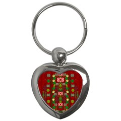 In Time For The Season Of Christmas An Jule Key Chain (heart) by pepitasart