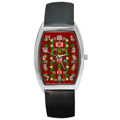 In Time For The Season Of Christmas An Jule Barrel Style Metal Watch