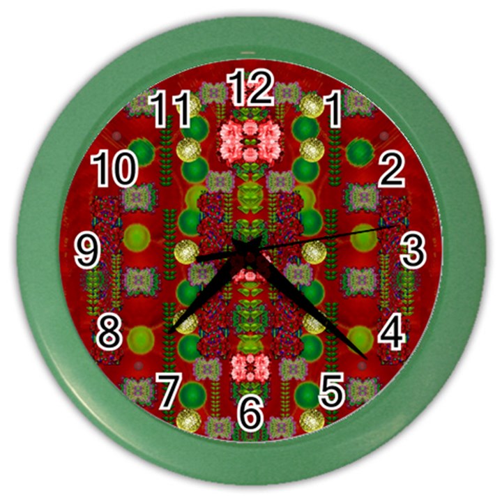 In Time For The Season Of Christmas An Jule Color Wall Clock