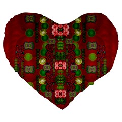 In Time For The Season Of Christmas An Jule Large 19  Premium Heart Shape Cushions