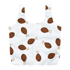 Turkey Leg Pattern - Thanksgiving Full Print Recycle Bag (l) by Valentinaart