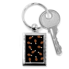 Turkey Leg Pattern - Thanksgiving Key Chain (rectangle) by Valentinaart