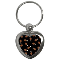 Turkey Leg Pattern - Thanksgiving Key Chain (heart) by Valentinaart