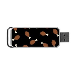 Turkey Leg Pattern - Thanksgiving Portable Usb Flash (one Side) by Valentinaart