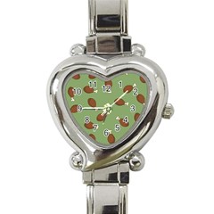 Turkey Leg Pattern - Thanksgiving Heart Italian Charm Watch by Valentinaart