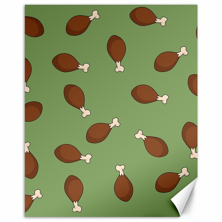 Turkey Leg Pattern - Thanksgiving Canvas 11  x 14 