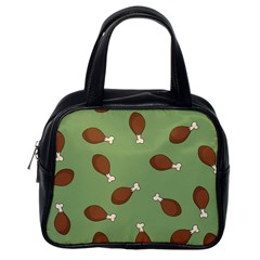 Turkey Leg Pattern - Thanksgiving Classic Handbag (one Side) by Valentinaart