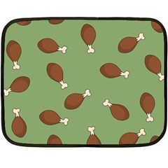 Turkey Leg Pattern - Thanksgiving Double Sided Fleece Blanket (mini)  by Valentinaart