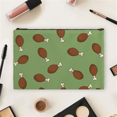 Turkey Leg Pattern - Thanksgiving Cosmetic Bag (large) by Valentinaart