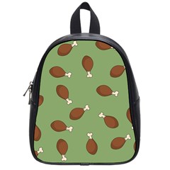 Turkey Leg Pattern - Thanksgiving School Bag (small) by Valentinaart