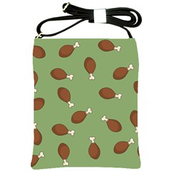 Turkey Leg Pattern - Thanksgiving Shoulder Sling Bag by Valentinaart