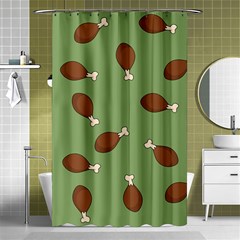 Turkey Leg Pattern - Thanksgiving Shower Curtain 48  X 72  (small)  by Valentinaart