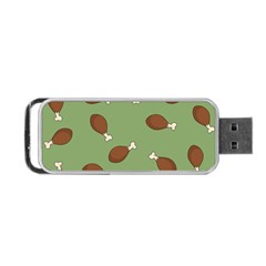 Turkey Leg Pattern - Thanksgiving Portable Usb Flash (one Side) by Valentinaart