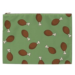 Turkey Leg Pattern - Thanksgiving Cosmetic Bag (xxl) by Valentinaart