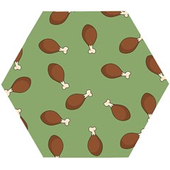 Turkey Leg Pattern - Thanksgiving Wooden Puzzle Hexagon