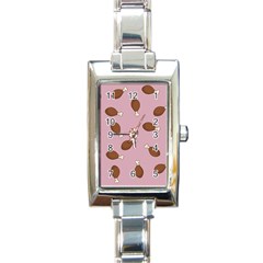 Turkey Leg Pattern - Thanksgiving Rectangle Italian Charm Watch by Valentinaart