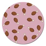 Turkey Leg Pattern - Thanksgiving Magnet 5  (Round) Front