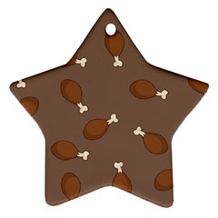 Turkey Leg Pattern - Thanksgiving Star Ornament (two Sides)