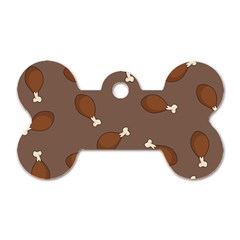 Turkey Leg Pattern - Thanksgiving Dog Tag Bone (one Side) by Valentinaart