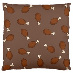 Turkey Leg Pattern - Thanksgiving Large Flano Cushion Case (two Sides)