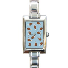 Turkey Leg Pattern - Thanksgiving Rectangle Italian Charm Watch by Valentinaart