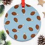 Turkey Leg Pattern - Thanksgiving Ornament (Round) Front