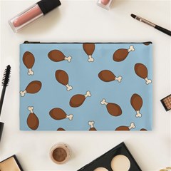 Turkey Leg Pattern - Thanksgiving Cosmetic Bag (large) by Valentinaart