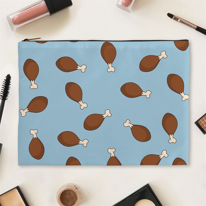 Turkey Leg Pattern - Thanksgiving Cosmetic Bag (XL)