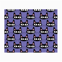 Cute Black Cat Pattern Small Glasses Cloth by Valentinaart