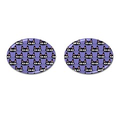 Cute Black Cat Pattern Cufflinks (oval) by Valentinaart