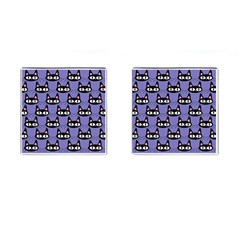 Cute Black Cat Pattern Cufflinks (square) by Valentinaart