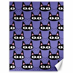 Cute Black Cat Pattern Canvas 12  X 16  by Valentinaart