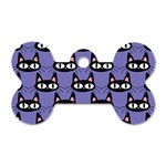 Cute Black Cat Pattern Dog Tag Bone (One Side) Front