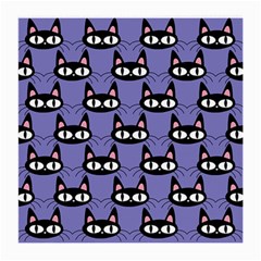 Cute Black Cat Pattern Medium Glasses Cloth by Valentinaart