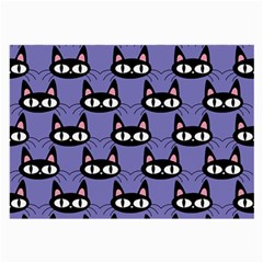 Cute Black Cat Pattern Large Glasses Cloth (2 Sides) by Valentinaart