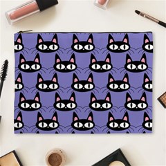 Cute Black Cat Pattern Cosmetic Bag (xl) by Valentinaart