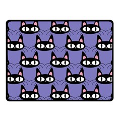 Cute Black Cat Pattern Fleece Blanket (small) by Valentinaart