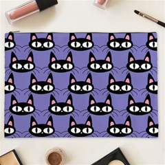 Cute Black Cat Pattern Cosmetic Bag (xxl) by Valentinaart