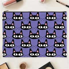 Cute Black Cat Pattern Cosmetic Bag (xxxl) by Valentinaart