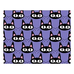 Cute Black Cat Pattern Double Sided Flano Blanket (large)  by Valentinaart