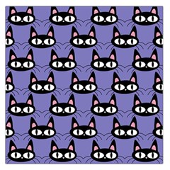 Cute Black Cat Pattern Large Satin Scarf (square) by Valentinaart