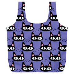 Cute Black Cat Pattern Full Print Recycle Bag (xxl)