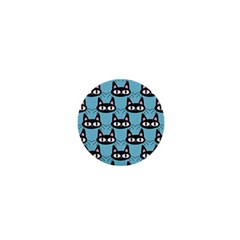 Cute Black Cat Pattern 1  Mini Buttons by Valentinaart