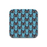 Cute Black Cat Pattern Rubber Coaster (Square)  Front