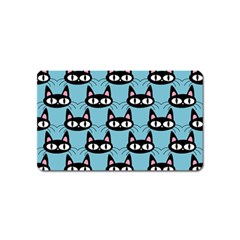 Cute Black Cat Pattern Magnet (name Card) by Valentinaart