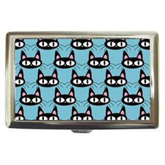 Cute Black Cat Pattern Cigarette Money Case by Valentinaart